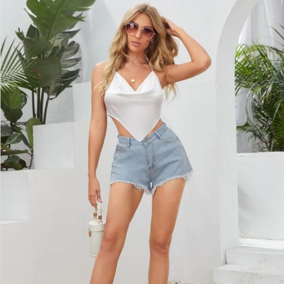 Tops - Backless tie halter top